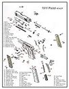 1911 45 ACP PISTOL DIAGRAM POSTER PICTURE BANNER GUN schematic kimber colt
