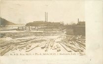 Postcard RPPC Indiana Madison M&B Saw & Mill Flood 1907 Logging Lumber 23-1289