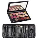 D.B.Z. Combo Of Rose Gold Remastered 18 Multicolor Eye shadow with Makeup 24 Pc Brush (2 Items in the set) Shimmery, Matte & Glitter Finish