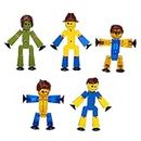 Zing StikBot Special Family Pack - Pack of 3 Stikbots, 2 Stikbot Juniors & Hair Accessories