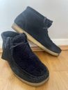 Clarks Originals Wallabees Navy Blue Suede Charles F Stead Wool Boot Uk 7.5 D