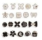 TREXEE 20pcs Design Brooch Pins for Women Cover Up Button Jeans Button Instant Button Pins Women Shirt Safety Brooch Enamel Pins Pearl Brooch Buttons for DIY Clothing Dress Coat (Set of 20)