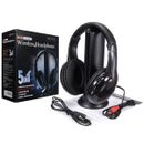 New 5 in 1 Hi-Fi Wireless Headset Headphone Earphone for TV DVD MP3 PC Black
