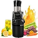 Masticating Juicer Machine for Whole Fruits and Vegetables, Cold Press Slow Juicer with Wide Mouth 80mm Feeding Chute, Reverse Function Quiet Motor Fresh Healthy Juice Extractor, EL18, Dark