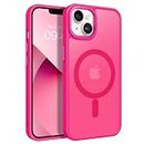 BENTOBEN Magnetic for iPhone 13 Case & iPhone 14 Case [Compatible with Magsafe] Translucent Matte Phone Case iPhone 13/14 Slim Shockproof Women Men Protective Cover for iPhone 13/14 6.1", Hot Pink