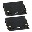 BISupply Rubber Curb Ramp 4 Inch Rise Wedge Set - 2pk Car Ramps Interlocking Curb Ramps for Driveway and Sidewalk