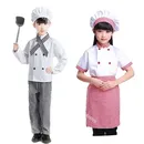 Kinder Koch Jacke Plaid Hose kochen Uniform Food Service Halloween Karneval Cosplay Kostüme für