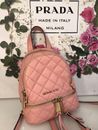 MICHAEL KORS PINK LEATHER MINI RHEA QUILTED BACKPACK