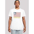 T-Shirt F4NT4STIC "Woodstock USA Flag" Gr. 4XL, weiß Herren Shirts T-Shirts Herren,Premium Merch,Regular-Fit,Basic,Bandshirt