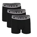 Michael Kors Men`s Performance Poly Logo Band Boxer Briefs 3 Pack (Black(9BR1X10-953)/Black, s)