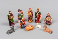 10Pcs Nativity Figures Set Christmas Traditional Jesus Birth Movable Decorations