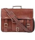 Alaska exports Leather Laptop Bag | Leather Messenger for Men and Women | Briefcases for Men | A Perfect Satchel can be Used for School and Work