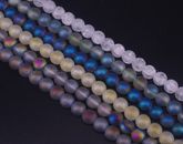 Matte Frosted Top Quality Czech Crystal Round Beads 4mm 6mm 8mm 10mm 12mm 15.5"