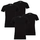4 ER Pack Levis Solid Crew T-Shirt Men Underwear, Farben:884 - Jet Black, Größe Bekleidung:XL
