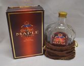 Crown Royal Maple Finished Whisky Empty Decanter Bottle, Brown/Yellow Bag & Box 