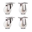 Plate Small Furniture Caster Wheels,Swivel Plate Castors Wheels,Moving Trolley Caster,360 Degree No Noise Wheels,for Industrial Table Cabinet Shelves,Pack of 4 (Standard+universal 50mm)