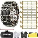 AutoChoice 6 Packs Car Snow Chains Emergency Anti Slip Tire Chains with Thickened Manganese Steel for Truck SUV in Snow, Ice, Sand and Mud(Tire Width 225-285mm)