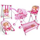 New Nursery Room Furniture Decor - ABS Baby Doll High Chair Kid Pretend Play Toy