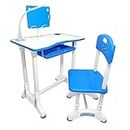 StarAndDaisy Kids Functional Desk and Chair Set, Height Adjustable Children School Study Table with, Bookholder Slot, LED Lamp, Storage for Boys Girls 4-12 Years. Doodle Board (UPG Blue) (E60-Blue)…