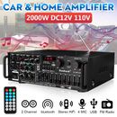 2000W 2 Channel bluetooth Amplifier HiFi Home LED FM USB Stereo Audio Amplifie