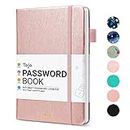 Taja Password Keeper Book with Alphabetical Tabs，Small Password Books for Seniors, Password Notebook for Internet Website Address Log in Detail, Password Logbook to Help You Stay Organized - Rose Gold