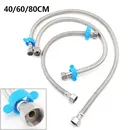 40cm 60cm 80cm G1/2 304 Stainless Steel Plumbing Angle Faucet Braided Hose Tube Pipe for Bathroom