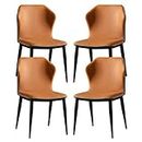 Kitchen Dining Chairs Set of 4,Modern Simplicity Leather Bedroom Marriage Room Balcony Sofa Chair Dressing Table Makeup Chair Sturdy Metal Legs