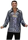 Rubie's Forum Novelties Men's Plus-Size 70's Disco Fever Funkadelic Costume Shirt, Silver, Plus