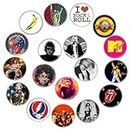 GTOTd I Love Rock and Roll Pin Badge (18 Packs 1.5inch 3.8cm）Gifts Decor Brooch Cool Brand Badges Music Singer for Bags Backpack Clothing Accessories Supplies Crafts