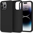 LOXXO® Microfiber Candy Case Compatible for iPhone 14 PRO MAX, Shockproof Slim Back Cover Liquid Silicone Case - Black