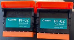 2 Cabezales de impresión Canon PF-02 raros FABRICANTE DE EQUIPOS ORIGINALES - CMYK, 1656B001AA Probado Funcionando IPF8000/9000