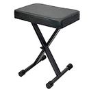 GLEAM Keyboard Bench Padded Cushion X-Style Height Adjustable 16.3-19.6in Piano Stool Bench Keyboard Chair Black