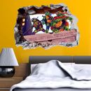 Adesivo da parete TMNT Tartarughe Ninja crack decalcomania camera da letto bambini regalo nuovo SXXL