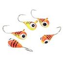 5Pcs Pêche sur Glace Jigs, 4MM Micro Ice Fishing Perch Hooks Ice Fishing Jigs Winter Fishing Ice Jigs for Ice Fishing