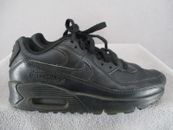 Nike Air Max 90 Shoes Kids 4Y Black GS Youth Boys Leather Retro Logo Sneaker