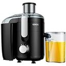 Juicer with Titanium Enhanced Cut Disc, GDOR Dual Speeds Centrifugal Extractor Machines with 2.5" Feed Chute, for Fruits and Veggies, Anti-Drip, Includes Cleaning Brush, BPA-Free, Black