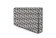 The Furnishing Tree Dustproof PVC LED TV Cover Suitable for All Models of 65 Inch TV Floral Pattern Grey White