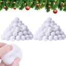100 Pack White Fake Snowballs, Soft and Realistic Artificial Snowball for Winter