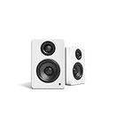 Kanto YU2MW PC Gaming Desktop Speakers | 3" Composite Drivers | 3/4" Silk Dome Tweeter | Class D Amplifier | 100 Watts | Built-in USB DAC | Subwoofer Output | Pair | Matte White