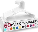 Utopia Home Baby Hangers - 60 Pack Plastic Kids Hangers for Closet - Durable Children's Clothing Hangers - Toddler Hangers Ideal for Everyday Standard Use (White)