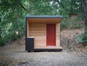 Planos modernos de cubo de exterior - planos de cobertizo - inodoro de compost - baño al aire libre