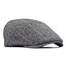 besbomig Mens Tweed Flat Cap Driving Hat Newsboy Cap - Adjustable Fashion Newsboy Irish Beret Hat, Autumn Winter, 55-59CM