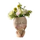 JIAOAO - Vaso da fiori a forma di testa, in silicone, per casa e giardino