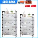 Indoor 6/7 Tier Shoe Rack Portable Storage Cabinet Organiser Wardrobe With Cover