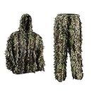 PELLOR 3D Leaves Camouflage Ghillie Clothing Suits Tops Pants Jacket Hunting Paintball Airsoft Wildlife Photography Halloween Suits for Kids & Teenagers