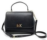 Michael Kors Women's Mott Leather Top Handle Satchel Crossbody bag (Black)