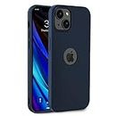 EGOTUDE Soft Slim Flexible Silicone Back Cover Case for iPhone 13 (Navy Blue, TPU)