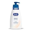 E45 Daily Skin Lotion 400 ml – E45 Lotion for Very Dry Skin – Non-Greasy Lightweight Moisturiser - Perfume-Free Body Face Hand Cream - Dermatologically Tested
