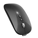 【Upgrade】 LED Wireless Mouse, Slim Silent Mouse 2.4G Portable Mobile Optical Office Mouse with USB & Type-c Receiver, 3 Adjustable DPI Levels for Notebook, PC, Laptop, Computer, MacBook (GalaxyBlack)