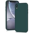 YATWIN Silicone Case for iPhone XR, Soft-Touch, Shockproof, DustProof, Antiskid Full Body Armour Phone Cover for Apple iPhone XR - Dark Green